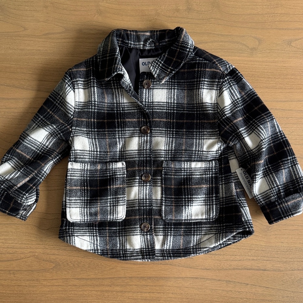 NWT Old Navy Checkered Shirt Jacket for Girls